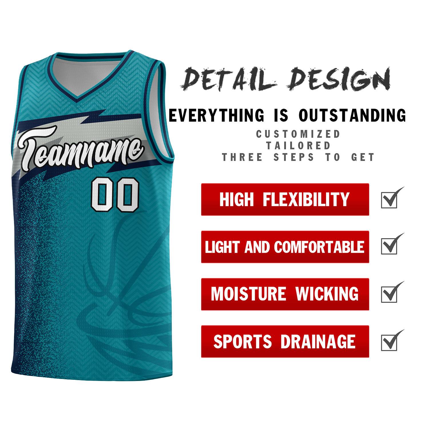 Custom Aqua Dot Scatter Graffiti Pattern Sports Uniform Basketball Jersey|KXKSHOP