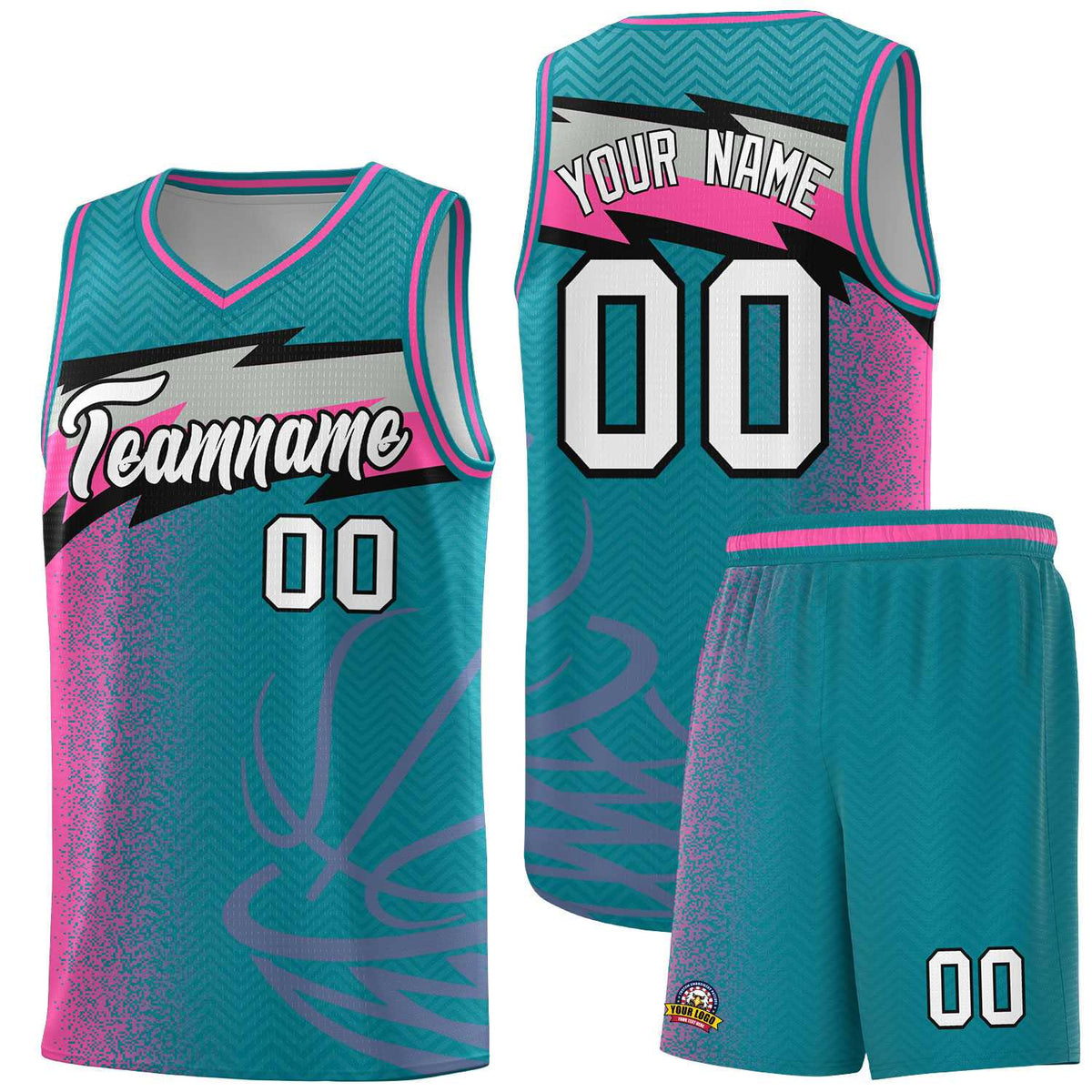 Custom Aqua Dot Scatter Graffiti Pattern Sports Uniform Basketball Jersey|KXKSHOP