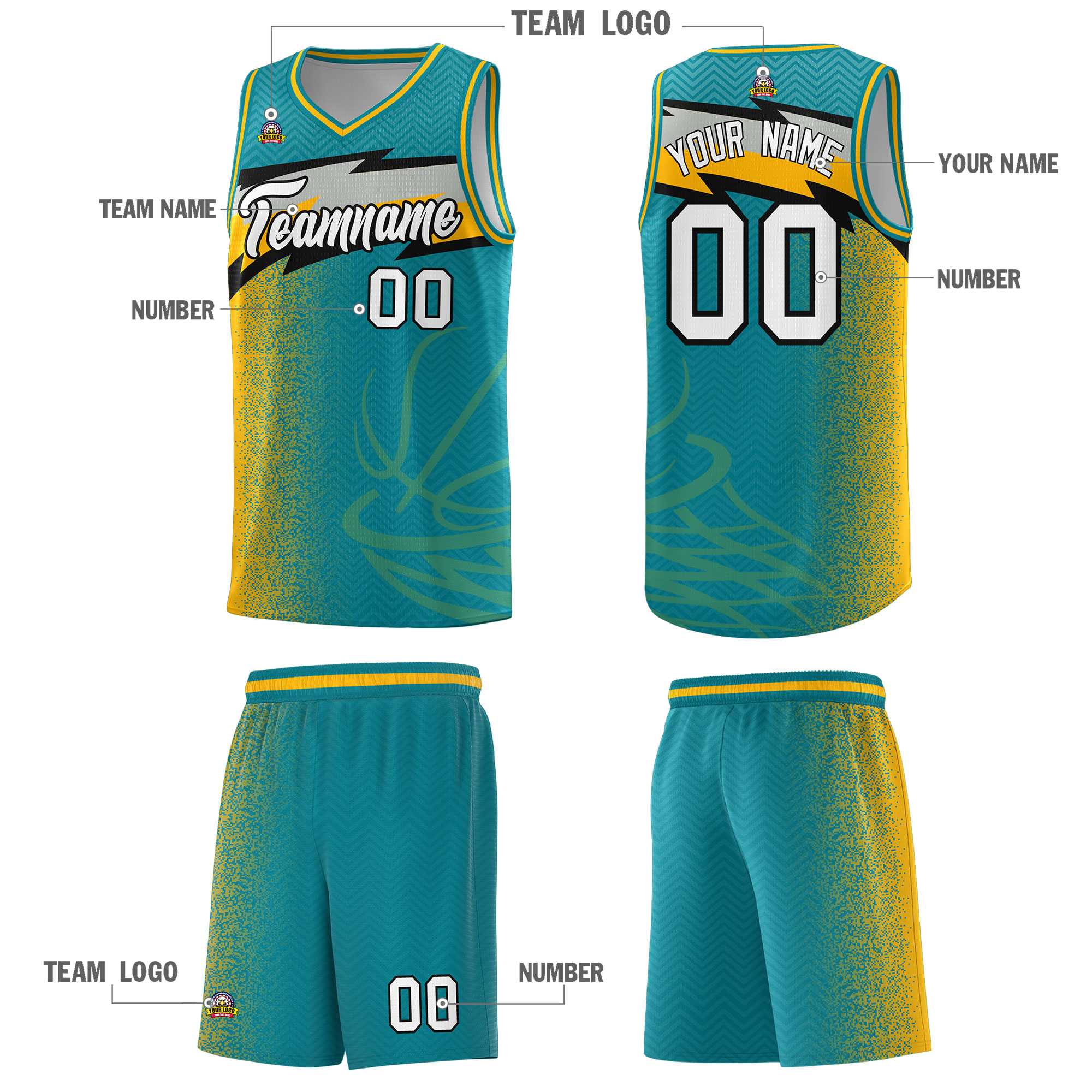 Custom Aqua Dot Scatter Graffiti Pattern Sports Uniform Basketball Jersey|KXKSHOP