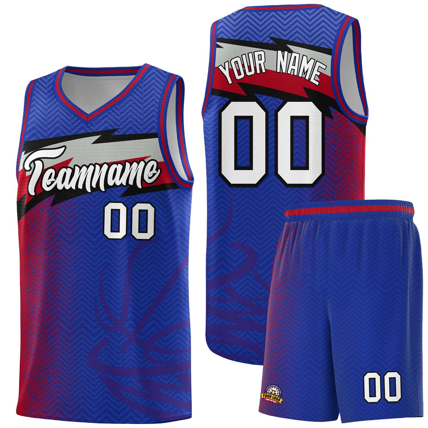 Custom Royal Dot Scatter Graffiti Pattern Sports Uniform Basketball Jersey|KXKSHOP