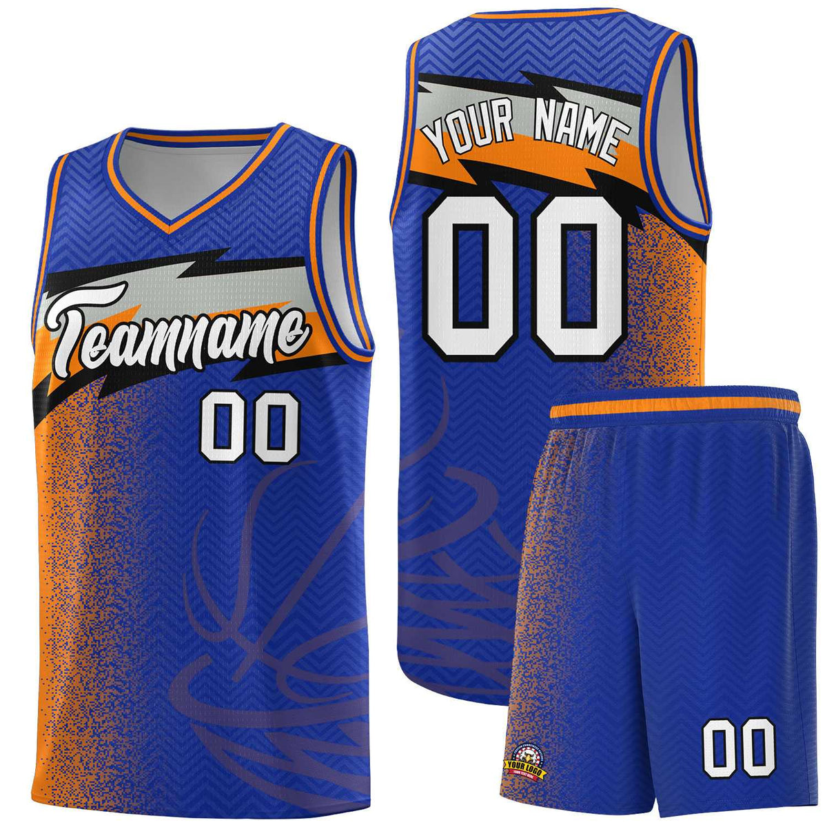 Custom Royal Dot Scatter Graffiti Pattern Sports Uniform Basketball Jersey|KXKSHOP