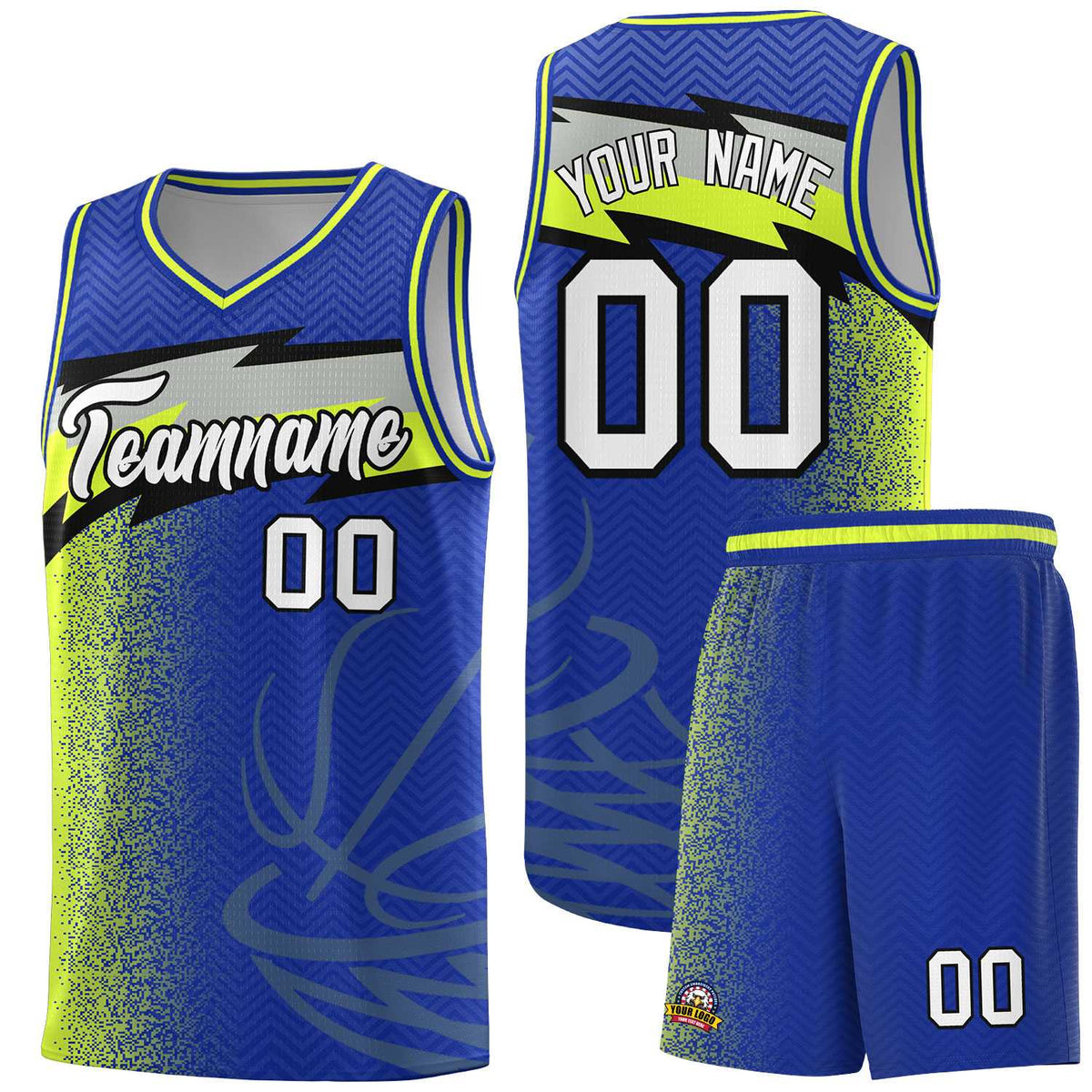 Custom Royal Dot Scatter Graffiti Pattern Sports Uniform Basketball Jersey|KXKSHOP