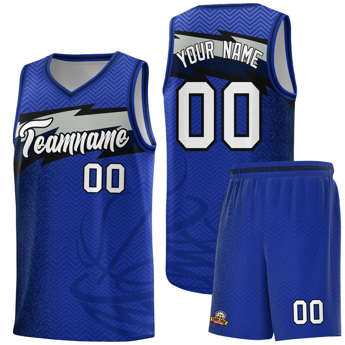 Custom Royal Dot Scatter Graffiti Pattern Sports Uniform Basketball Jersey|KXKSHOP