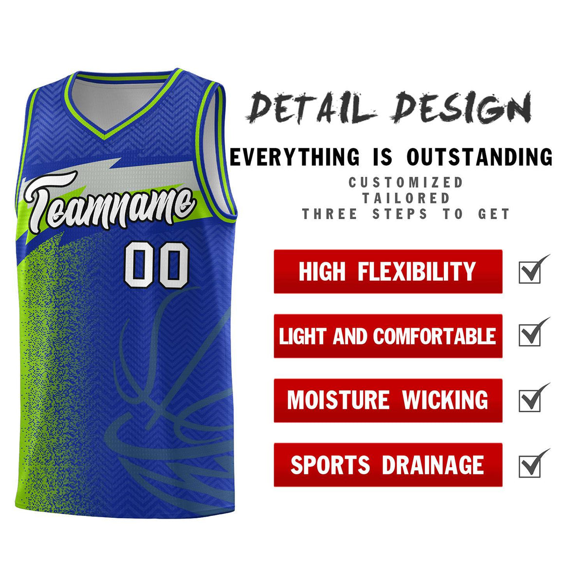 Custom Royal Dot Scatter Graffiti Pattern Sports Uniform Basketball Jersey|KXKSHOP