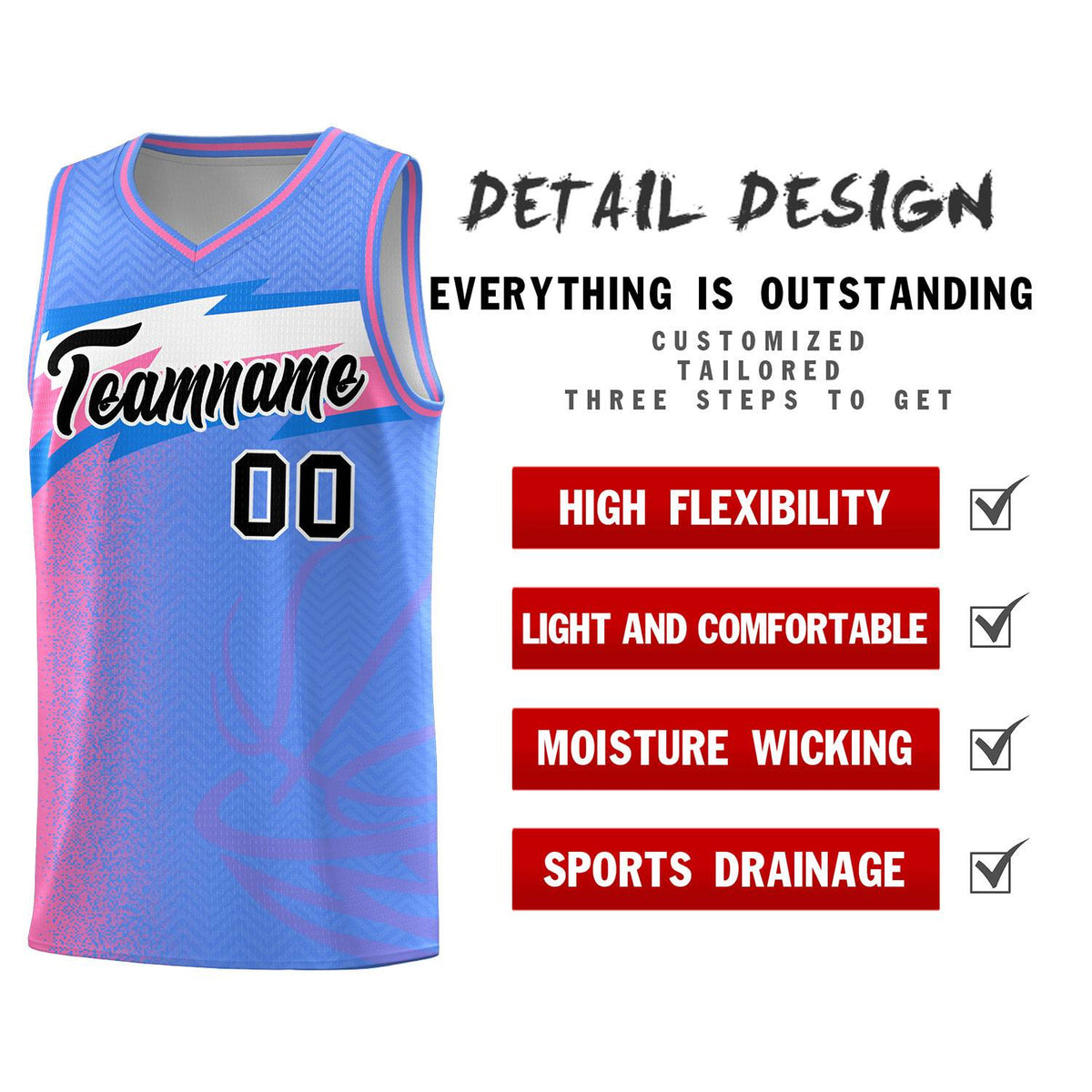 Custom Blue Dot Scatter Graffiti Pattern Sports Uniform Basketball Jersey|KXKSHOP