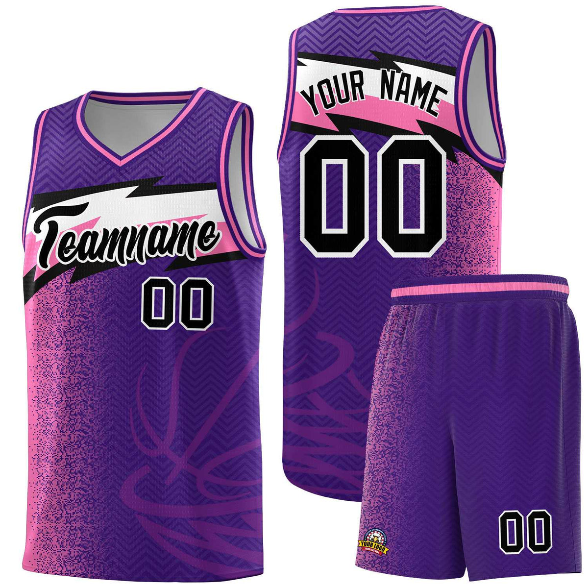 Custom Purple Dot Scatter Graffiti Pattern Sports Uniform Basketball Jersey|KXKSHOP