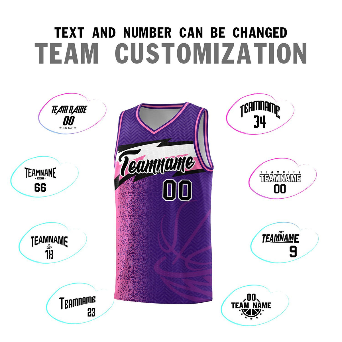 Custom Purple Dot Scatter Graffiti Pattern Sports Uniform Basketball Jersey|KXKSHOP