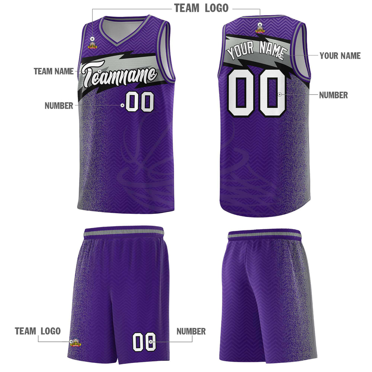 Custom Purple Dot Scatter Graffiti Pattern Sports Uniform Basketball Jersey|KXKSHOP
