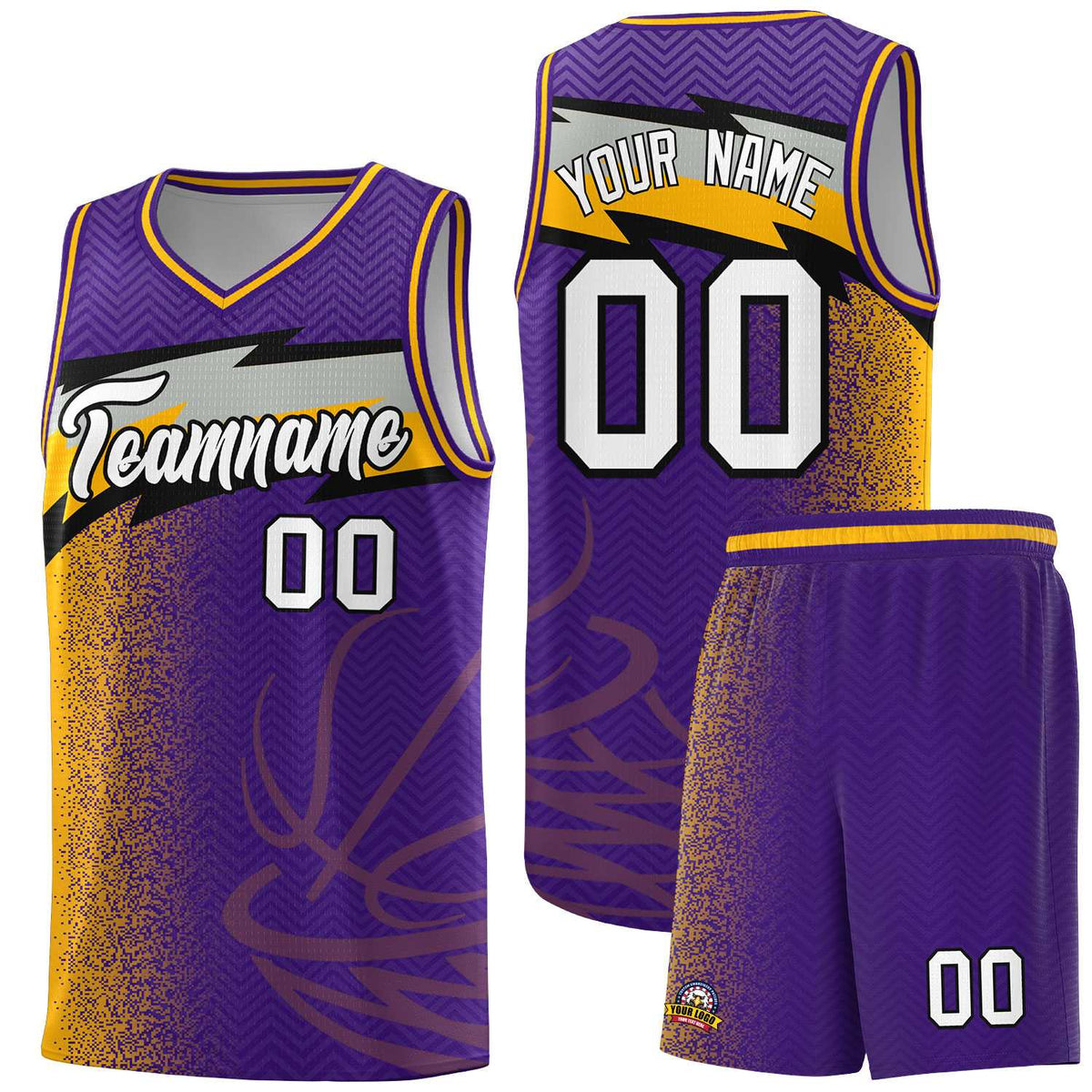 Custom Purple Dot Scatter Graffiti Pattern Sports Uniform Basketball Jersey|KXKSHOP