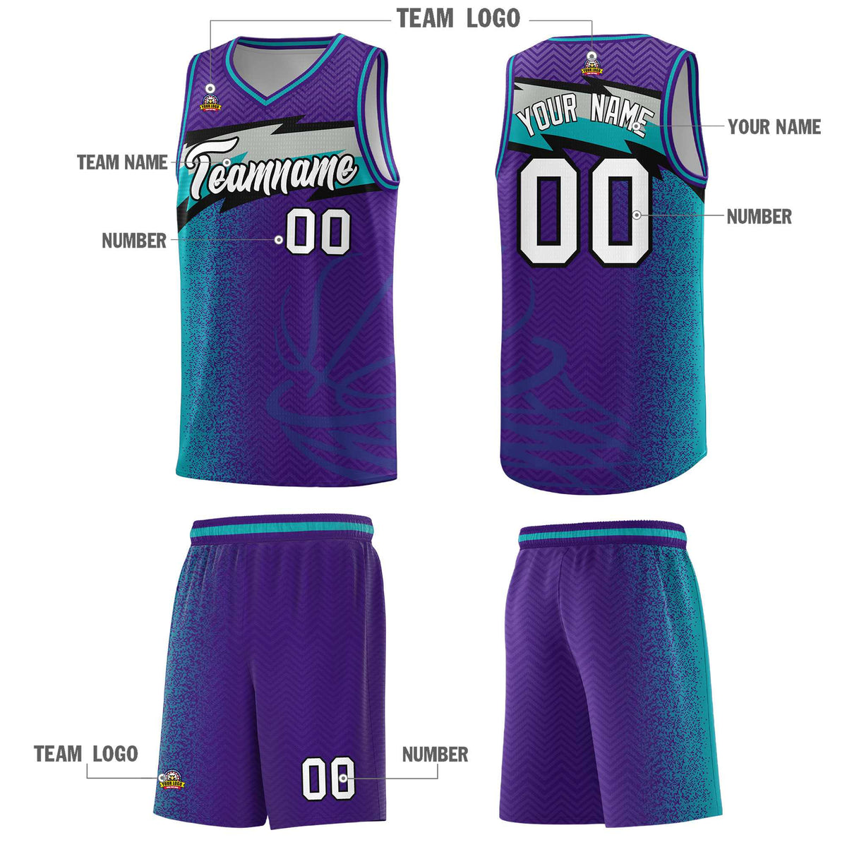 Custom Purple Dot Scatter Graffiti Pattern Sports Uniform Basketball Jersey|KXKSHOP