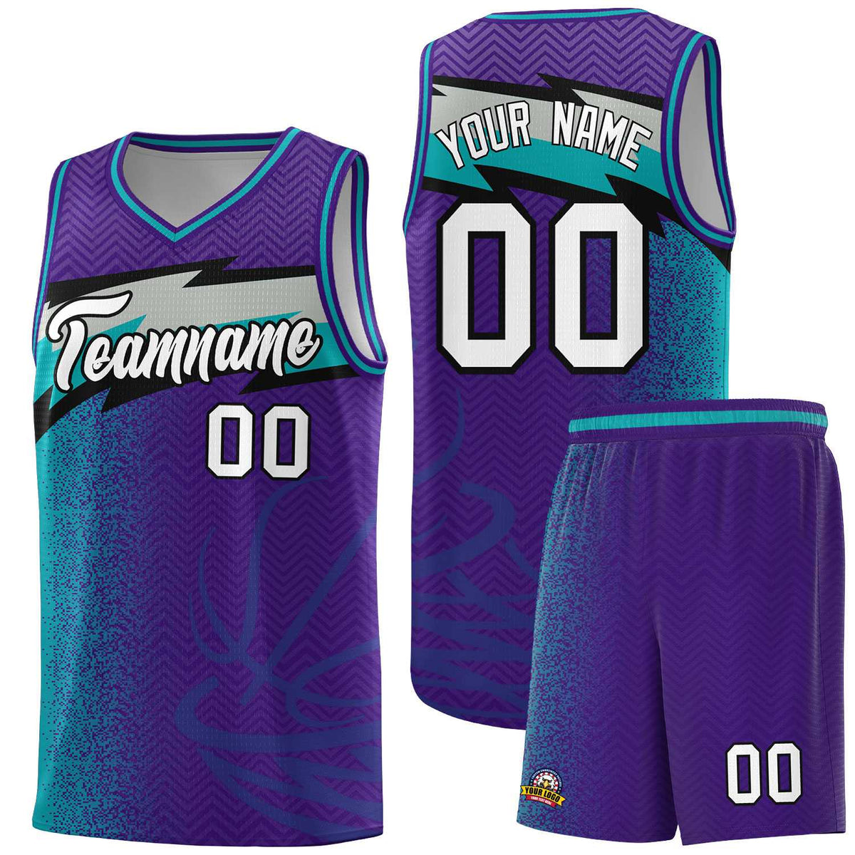 Custom Purple Dot Scatter Graffiti Pattern Sports Uniform Basketball Jersey|KXKSHOP