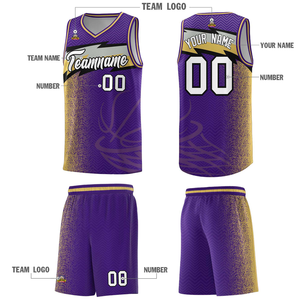 Custom Purple Dot Scatter Graffiti Pattern Sports Uniform Basketball Jersey|KXKSHOP