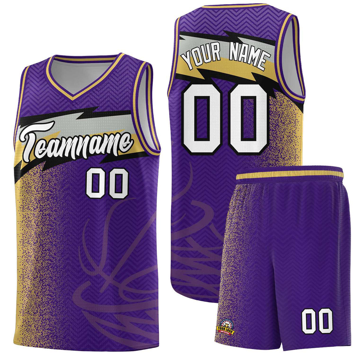 Custom Purple Dot Scatter Graffiti Pattern Sports Uniform Basketball Jersey|KXKSHOP