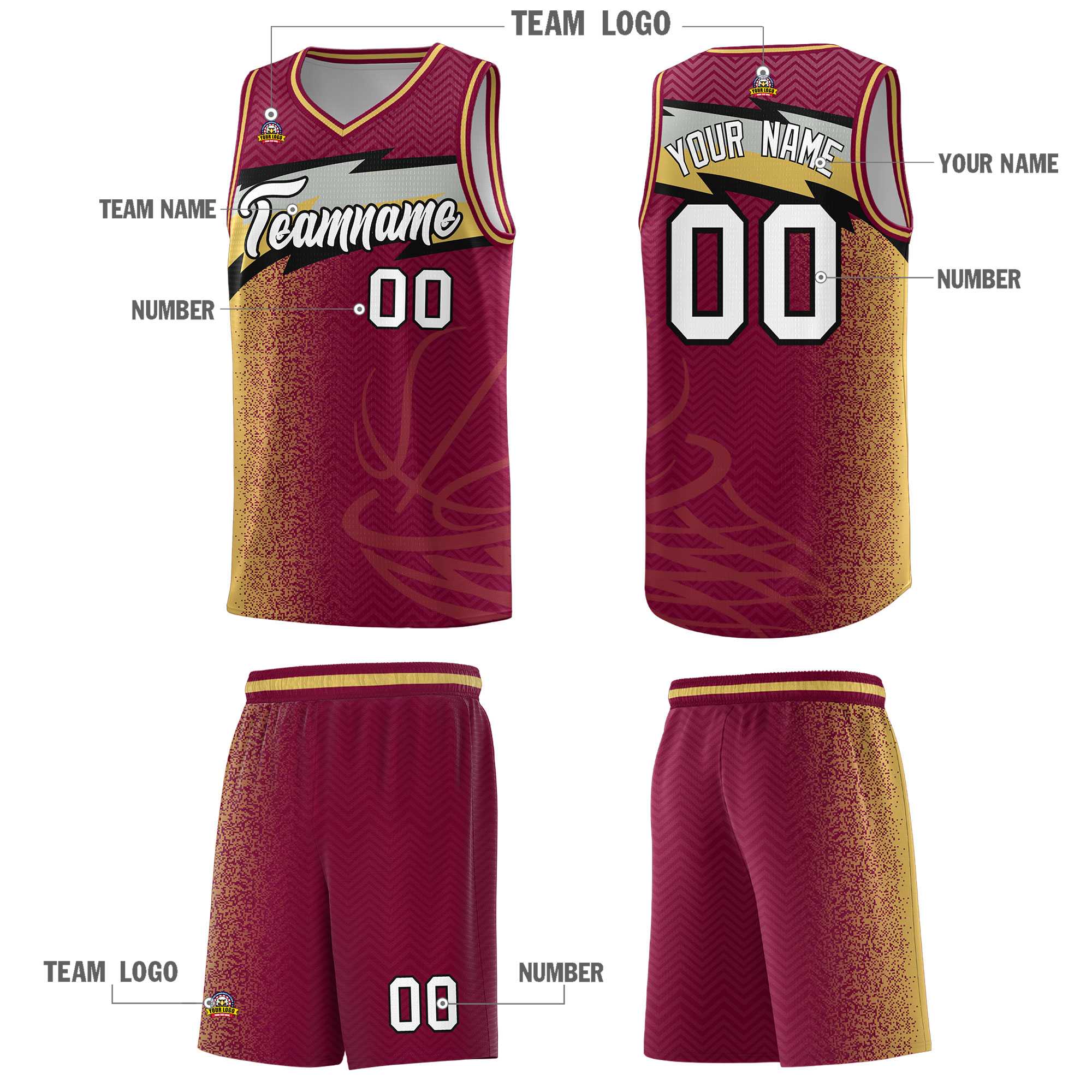 Custom Crimson Dot Scatter Graffiti Pattern Sports Uniform Basketball Jersey|KXKSHOP