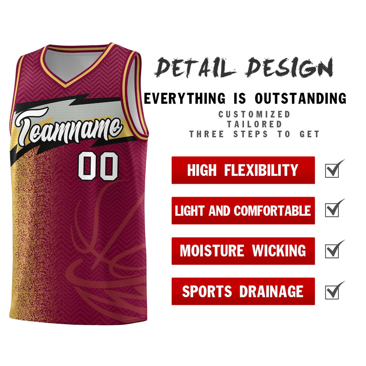 Custom Crimson Dot Scatter Graffiti Pattern Sports Uniform Basketball Jersey|KXKSHOP