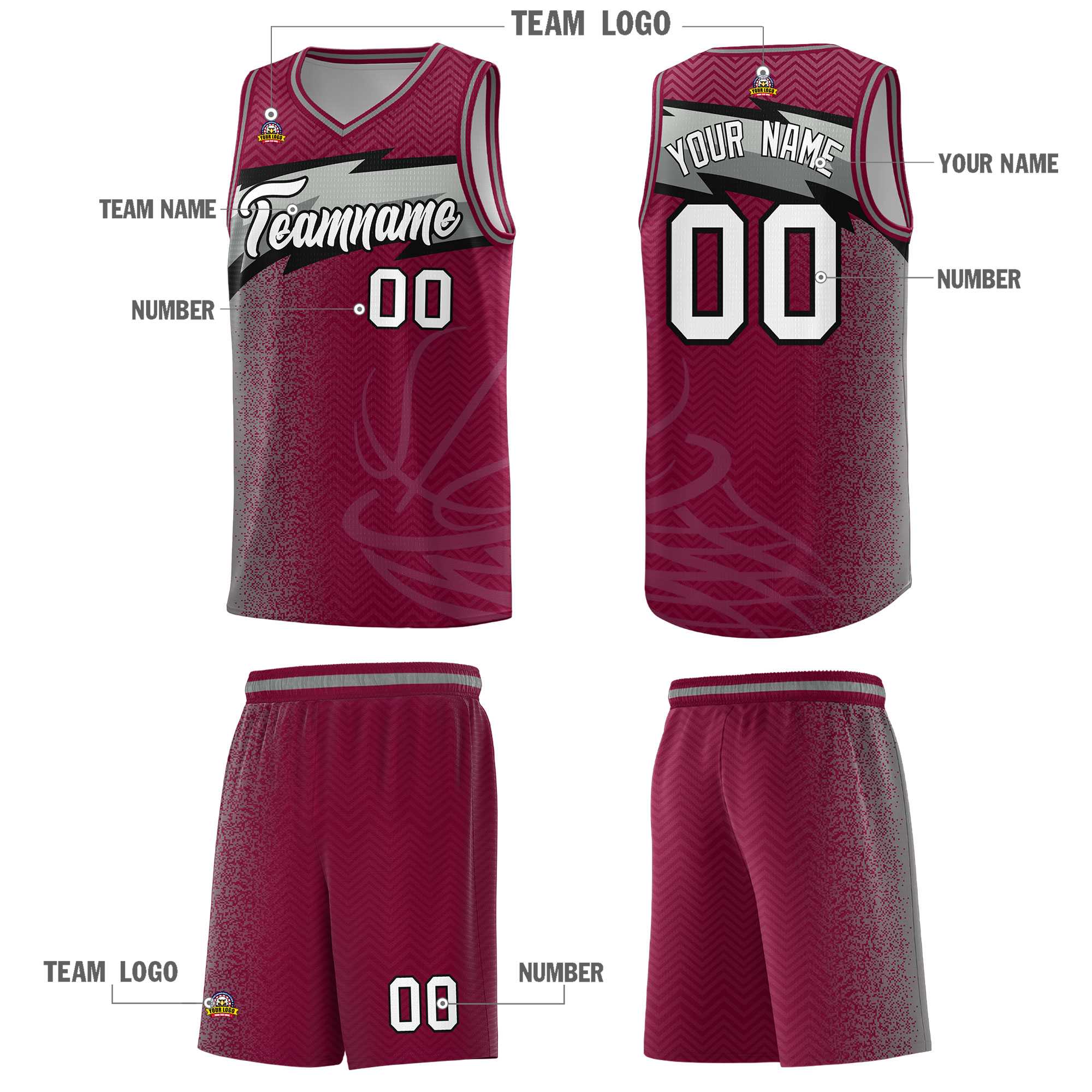 Custom Crimson Dot Scatter Graffiti Pattern Sports Uniform Basketball Jersey|KXKSHOP