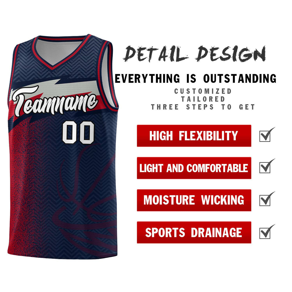 Custom Navy Dot Scatter Graffiti Pattern Sports Uniform Basketball Jersey|KXKSHOP