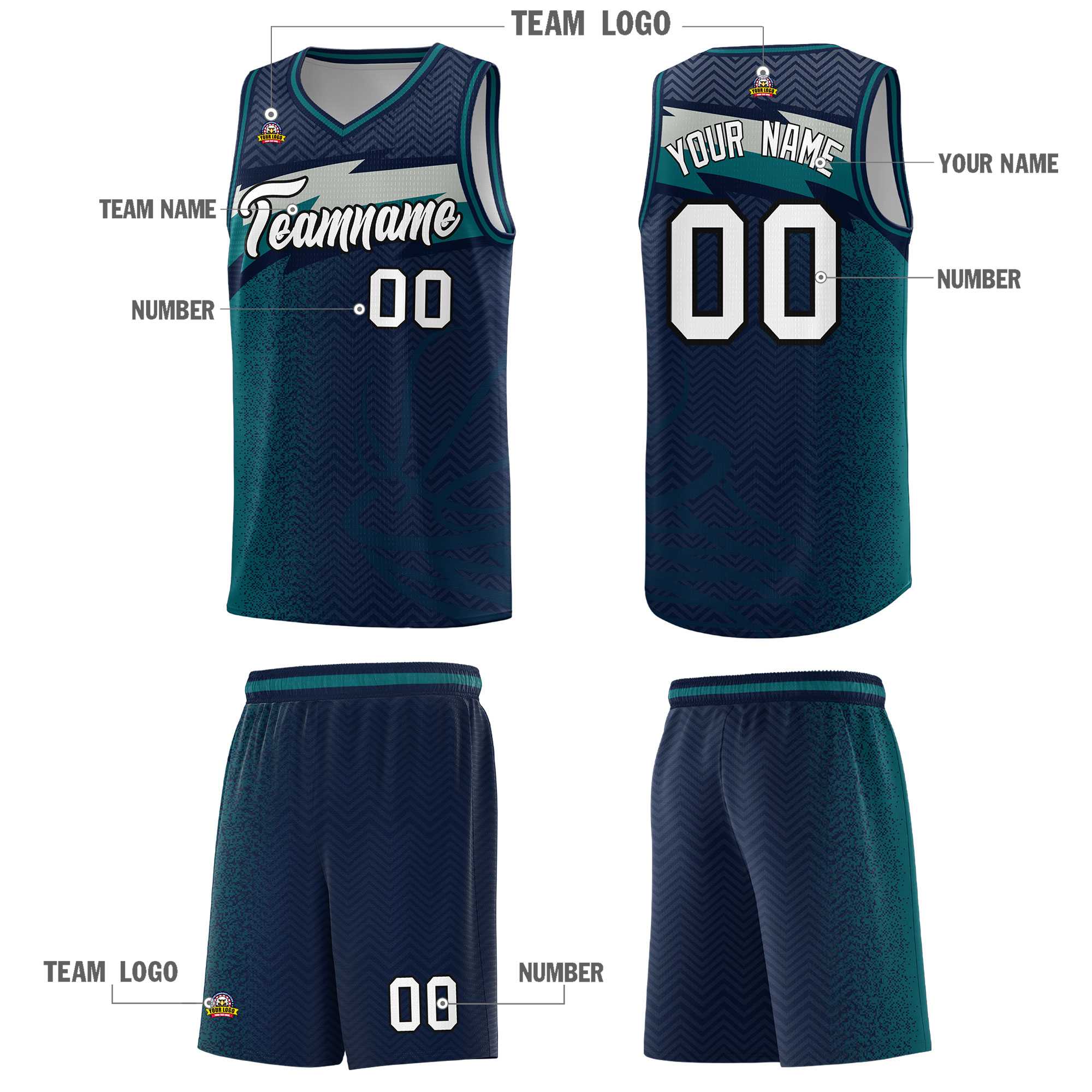 Custom Navy Dot Scatter Graffiti Pattern Sports Uniform Basketball Jersey|KXKSHOP