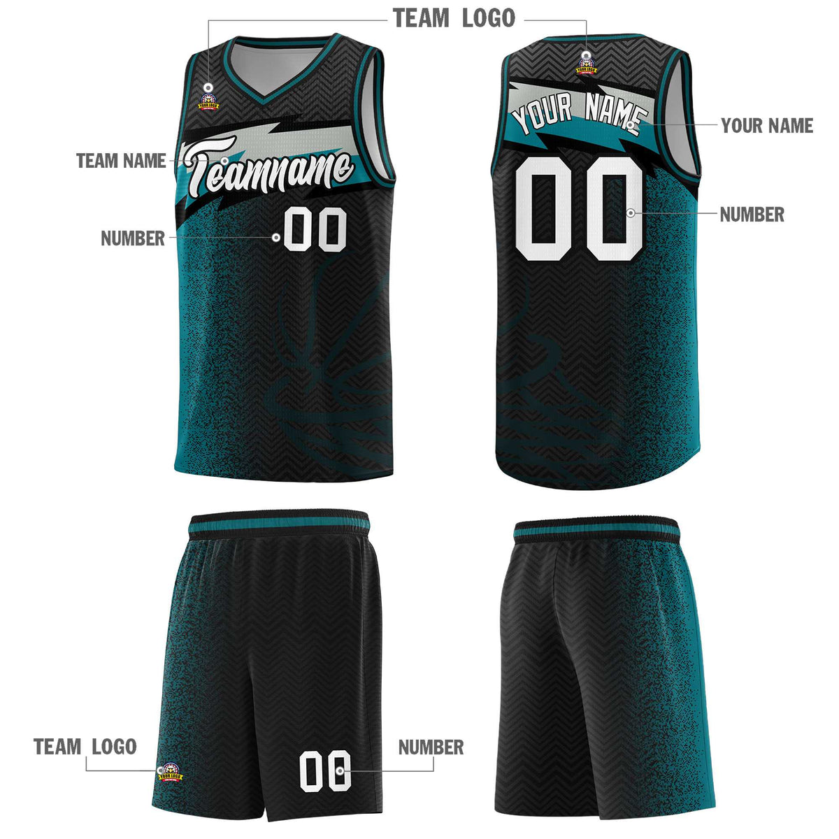 Custom Black Dot Scatter Graffiti Pattern Sports Uniform Basketball Jersey|KXKSHOP