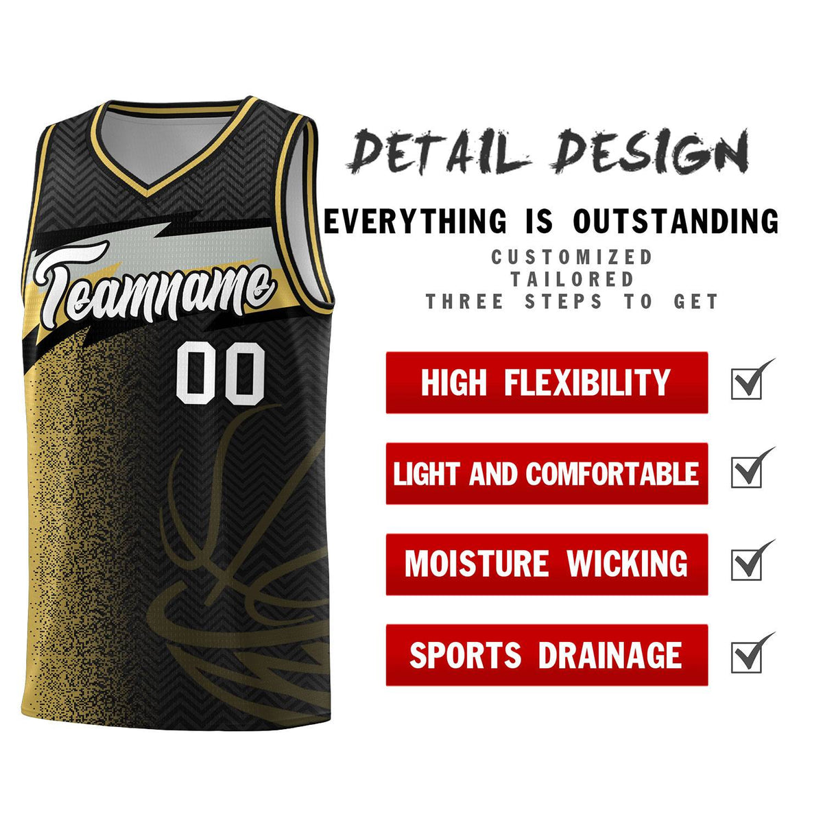 Custom Black Dot Scatter Graffiti Pattern Sports Uniform Basketball Jersey|KXKSHOP