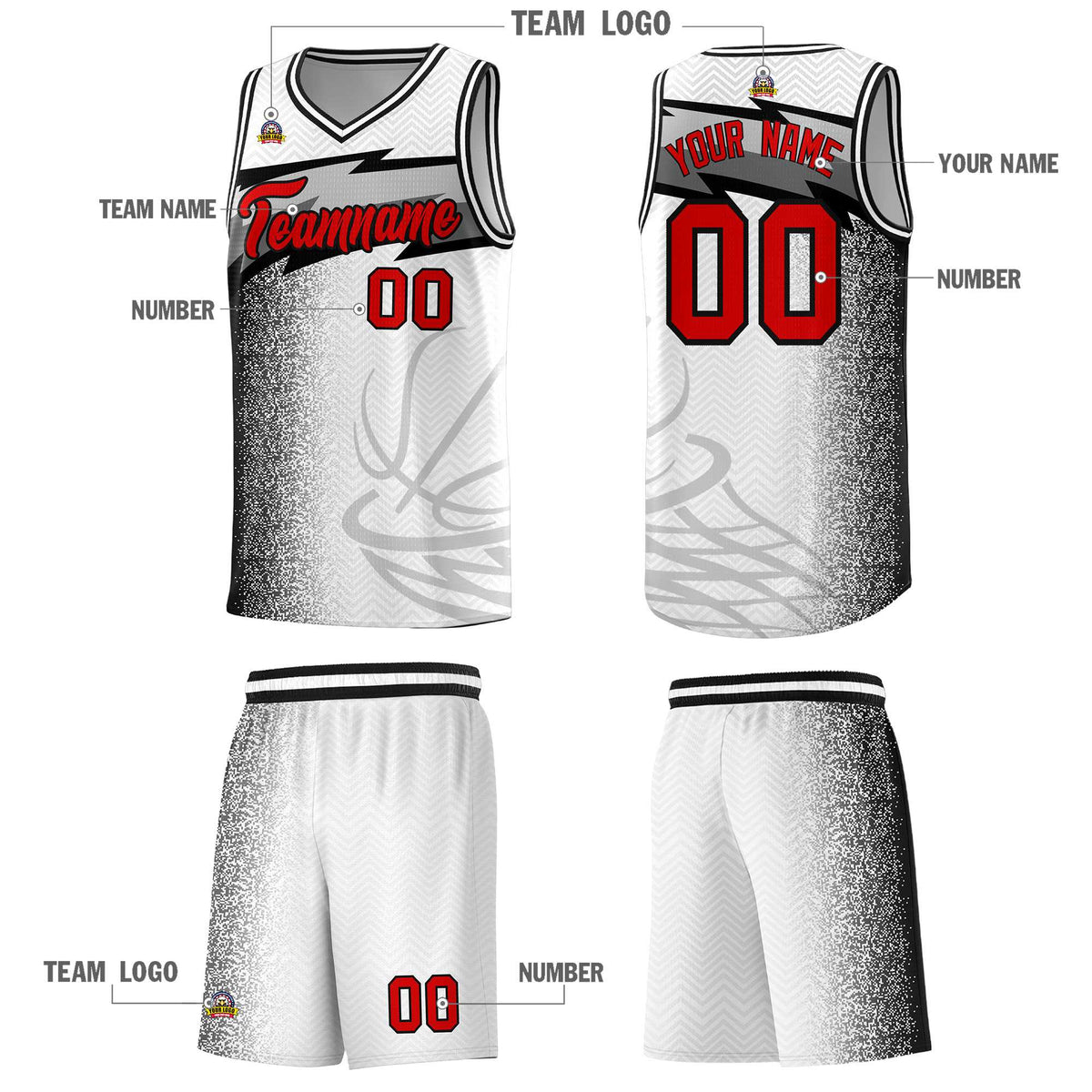 Custom White Dot Scatter Graffiti Pattern Sports Uniform Basketball Jersey|KXKSHOP