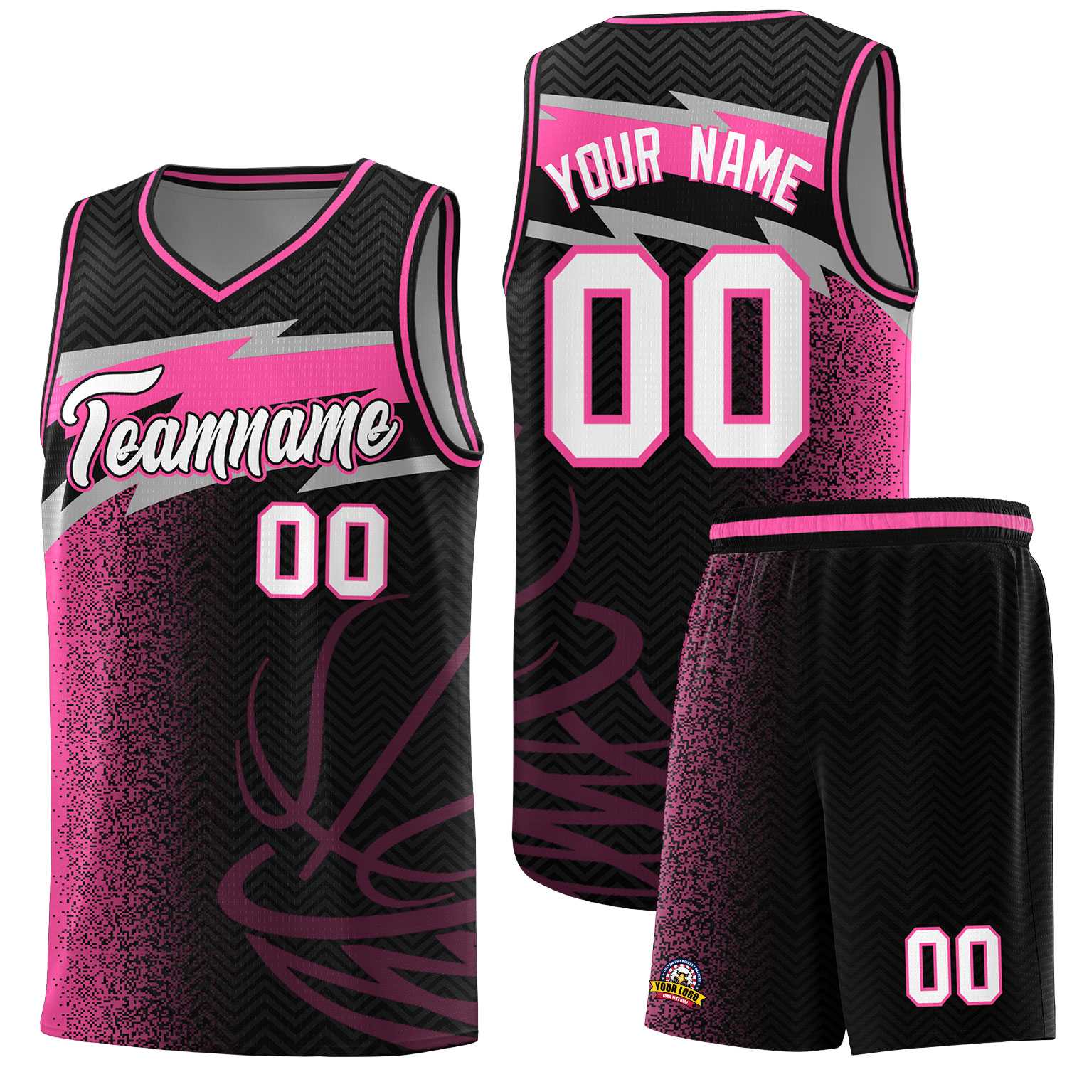 Custom Black Dot Scatter Graffiti Pattern Sports Uniform Basketball Jersey|KXKSHOP