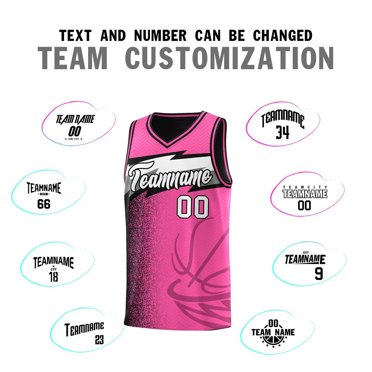 Custom Pink Dot Scatter Graffiti Pattern Sports Uniform Basketball Jersey|KXKSHOP