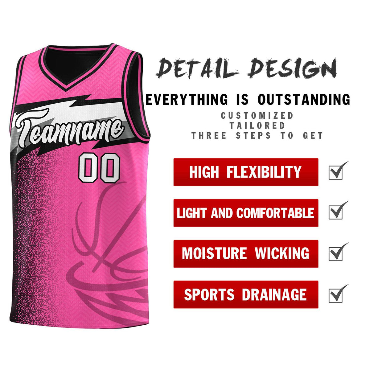 Custom Pink Dot Scatter Graffiti Pattern Sports Uniform Basketball Jersey|KXKSHOP