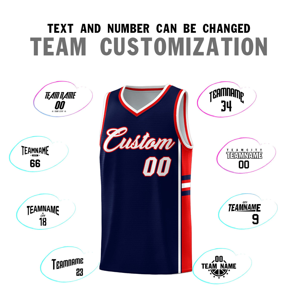 Custom Youth Basketball Jersey - Navy Red Two-Tone Varsity Jersey Set