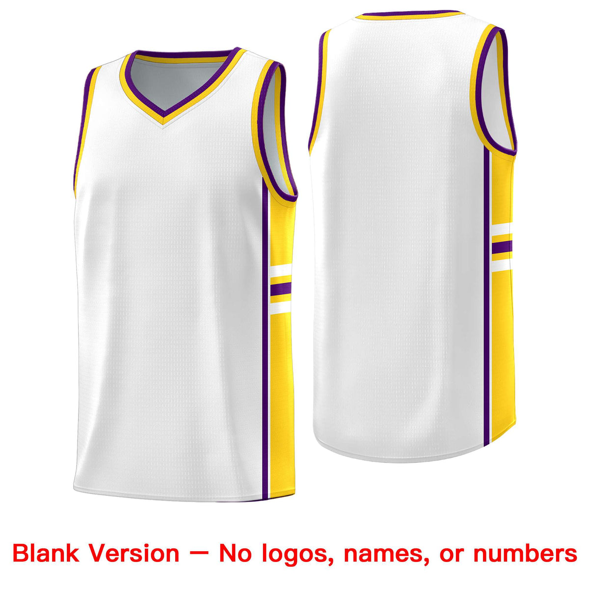 Custom Youth Basketball Jersey - White Gold Personalized Varsity Two-Tone Uniform