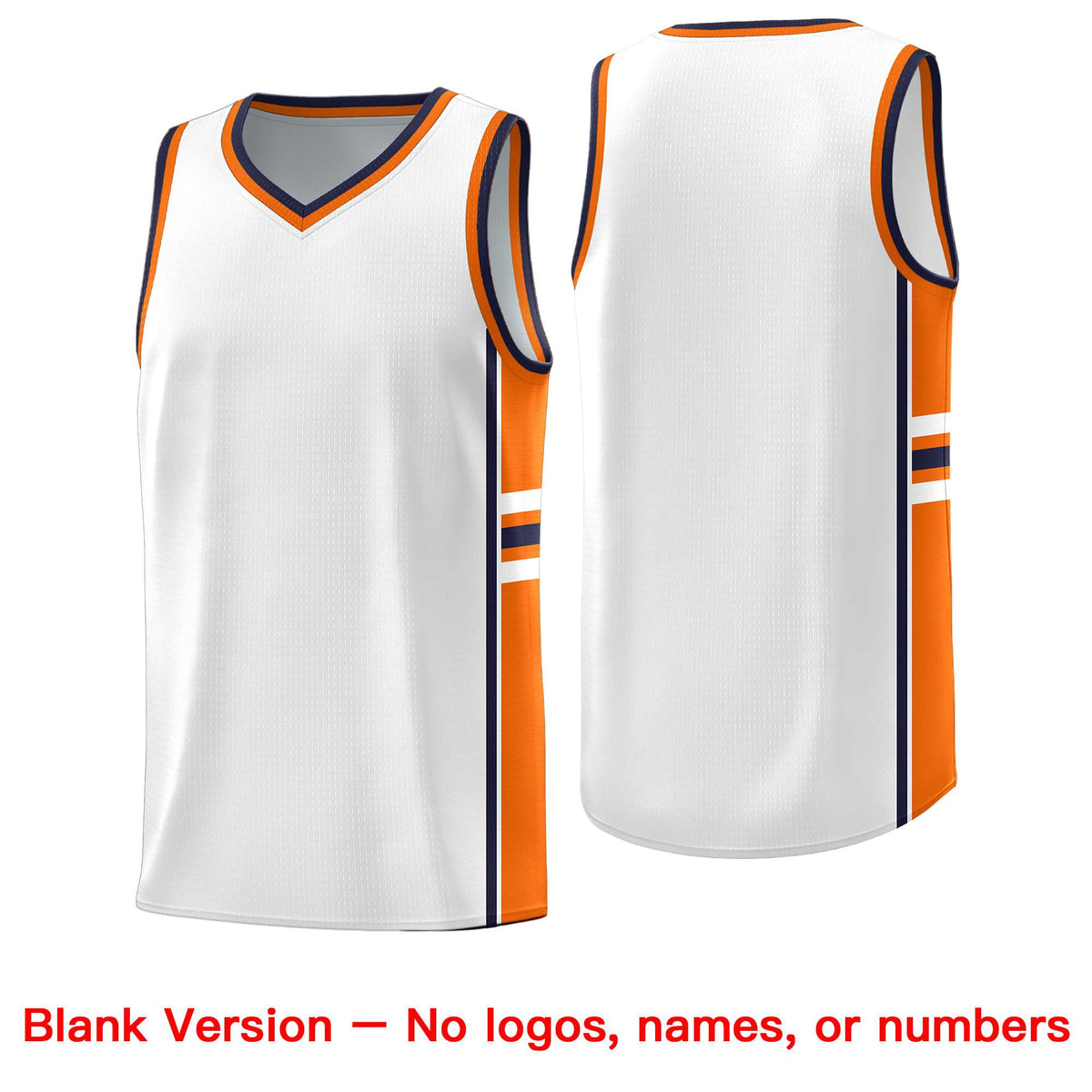 Custom Youth Basketball Jersey - White Orange Two-Tone Varsity Jersey Set