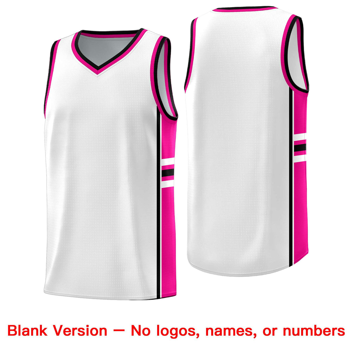 Custom Youth Basketball Jersey - White Pink Two-Tone Varsity Jersey Set