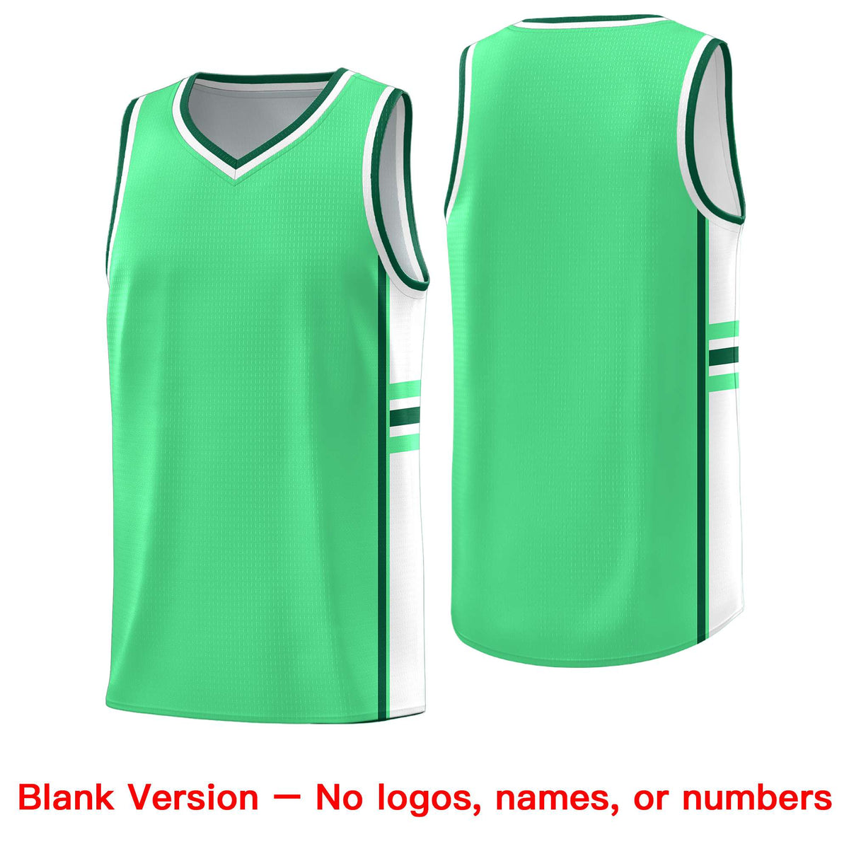 Custom Youth Basketball Jersey - Green White Personalized Varsity Two-Tone Uniform