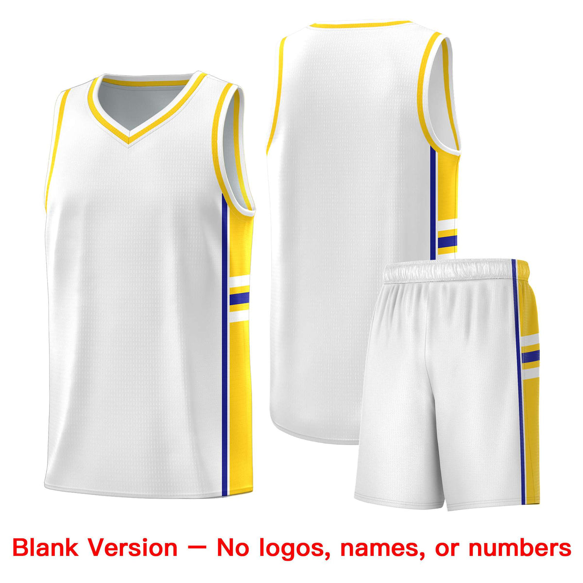 Custom Youth Basketball Jersey - White Fluorescent Yellow Two-Tone Varsity Jersey Set