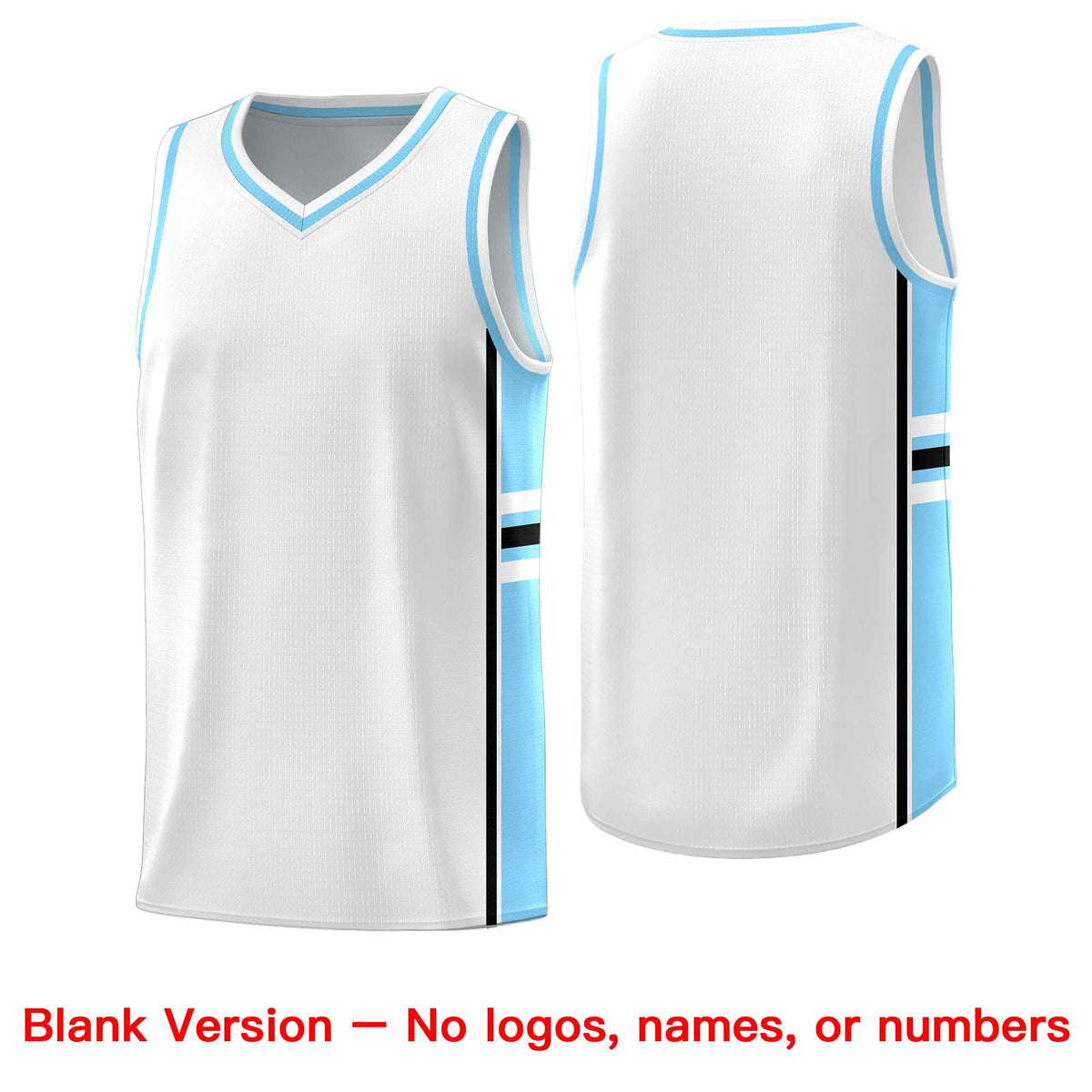 Custom Youth Basketball Jersey - White Light Blue Two-Tone Varsity Jersey Set