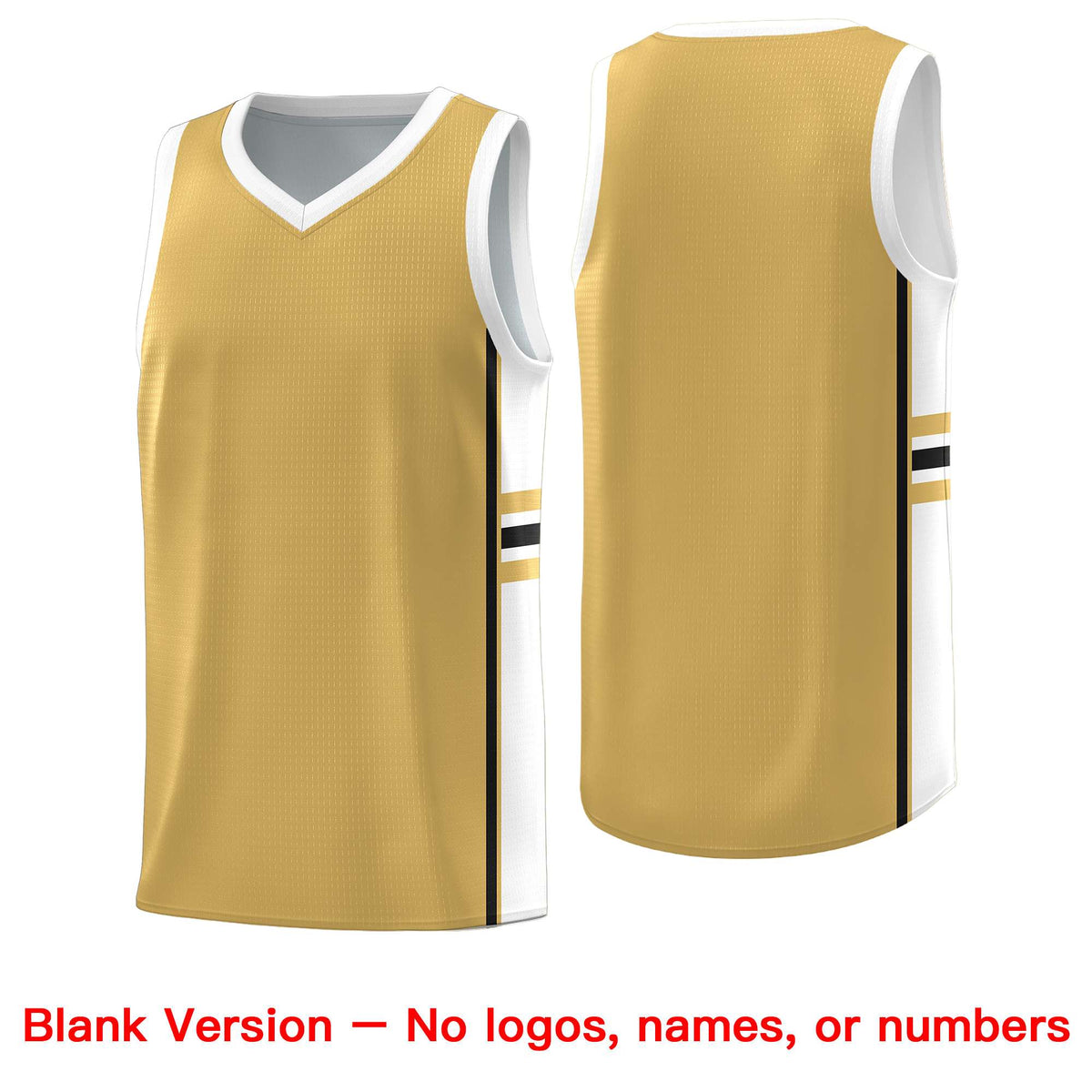 Custom Youth Basketball Jersey - Old Gold White Personalized Varsity Two-Tone Uniform