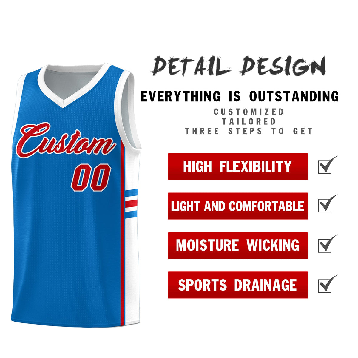 Custom Youth Basketball Jersey - Royal White Personalized Varsity Two-Tone Uniform