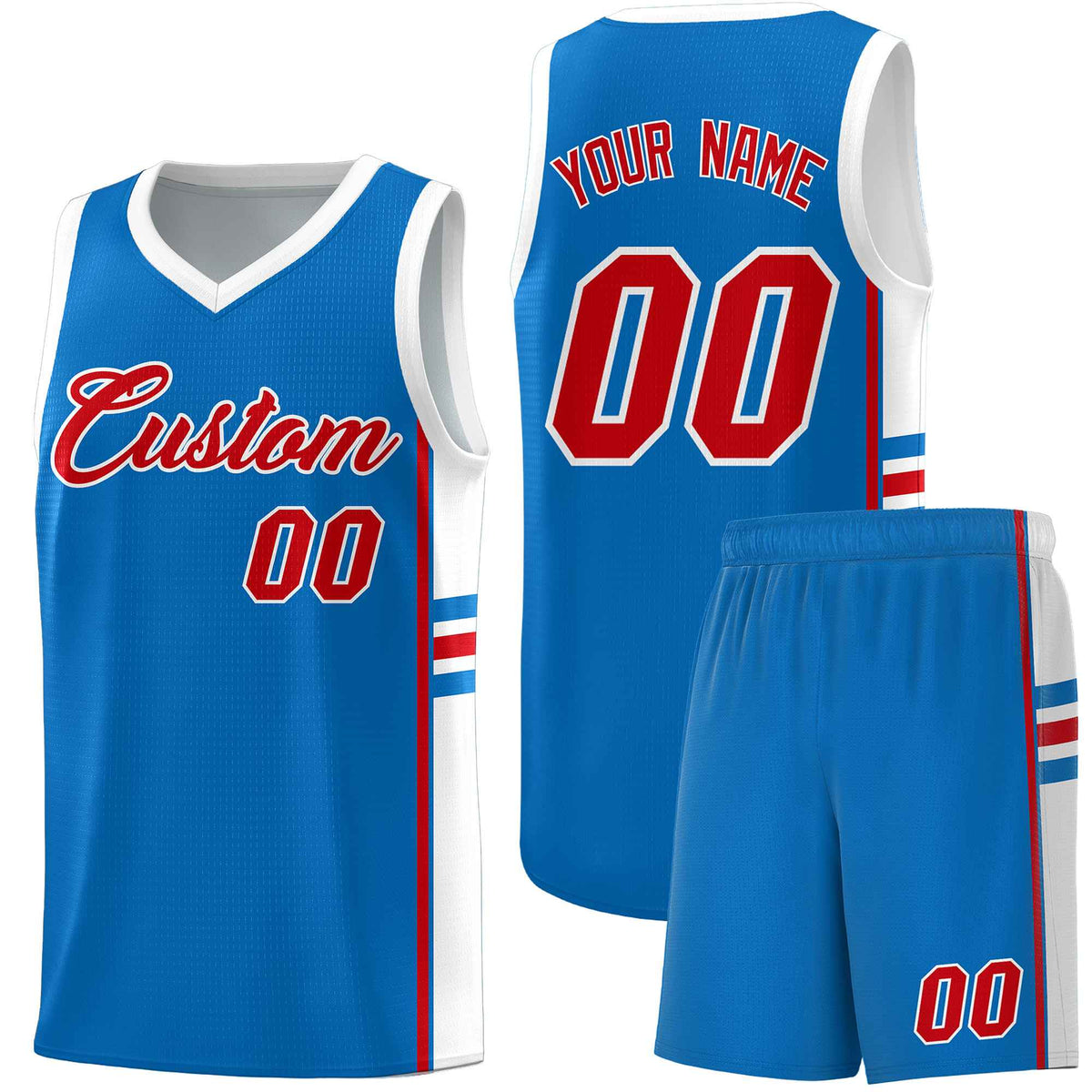 Custom Youth Basketball Jersey - Royal White Personalized Varsity Two-Tone Uniform