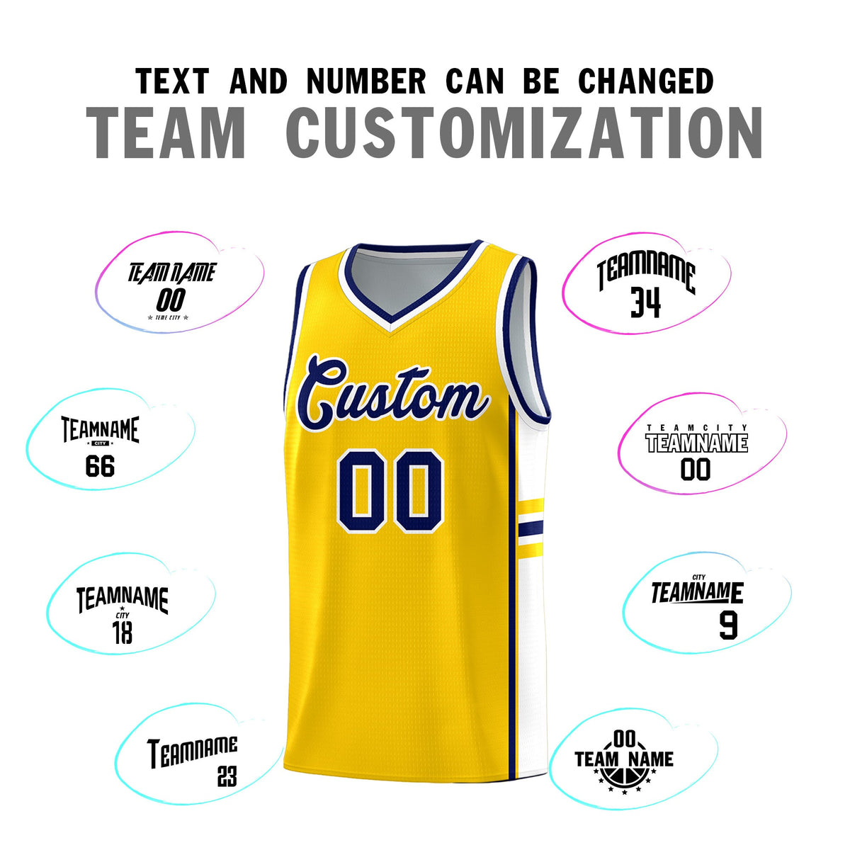 Custom Youth Basketball Jersey - Gold White Two-Tone Classic Varsity Uniform