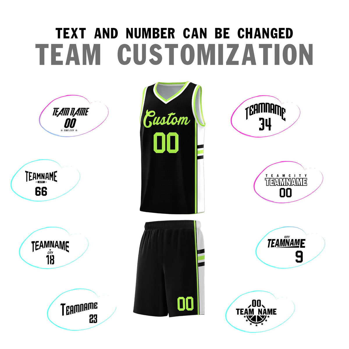 Custom Youth Basketball Jersey - Black White Two-Tone Classic Varsity Uniform