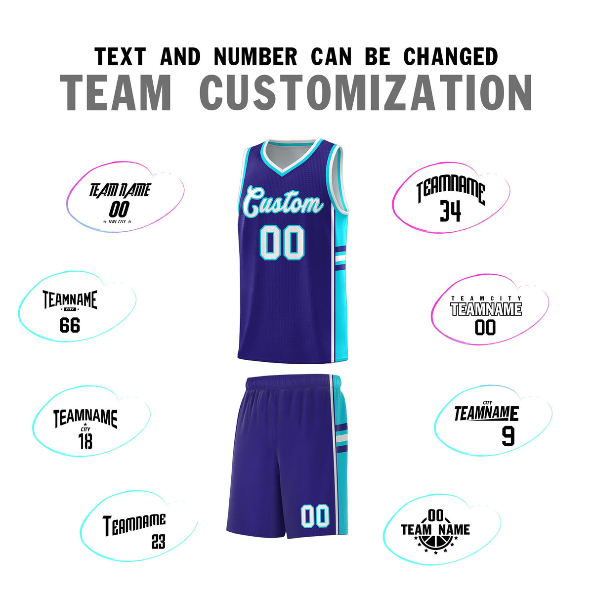 Custom Youth Basketball Jersey - Royal Sky Blue Two-Tone Varsity Jersey Set