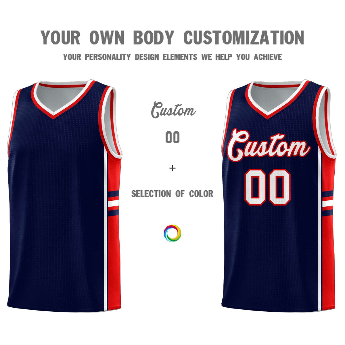 Custom Youth Basketball Jersey - Navy Red Two-Tone Varsity Jersey Set