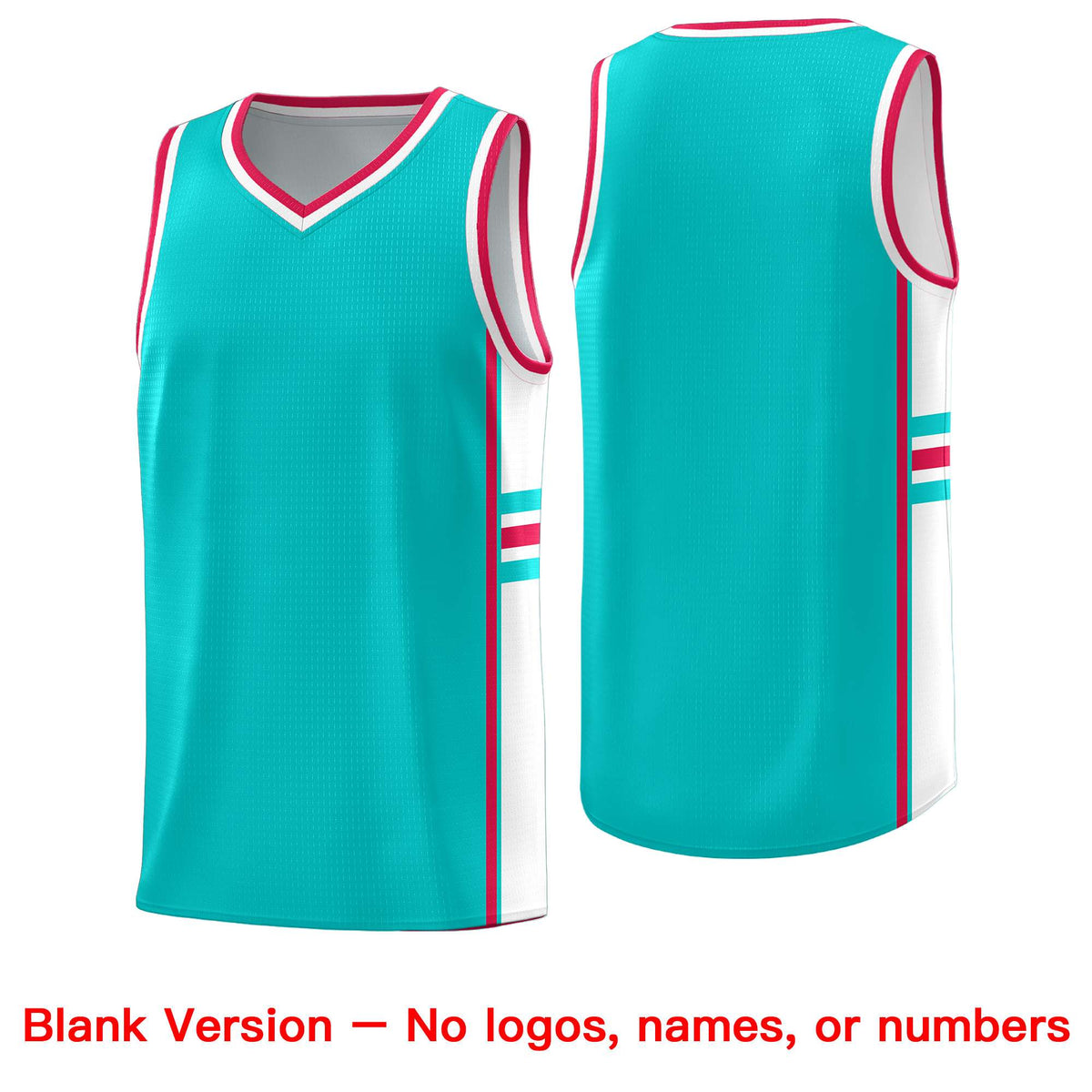 Custom Youth Basketball Jersey - Aqua White Two-Tone Classic Varsity Uniform