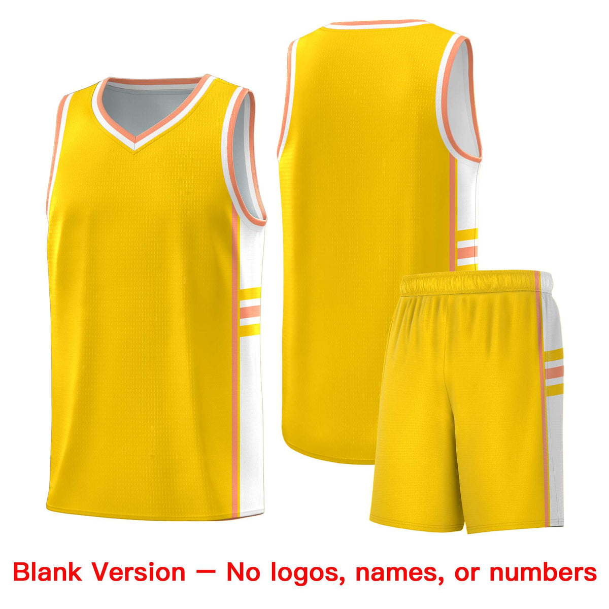 Custom Youth Basketball Jersey - Gold White Personalized Varsity Two-Tone Uniform