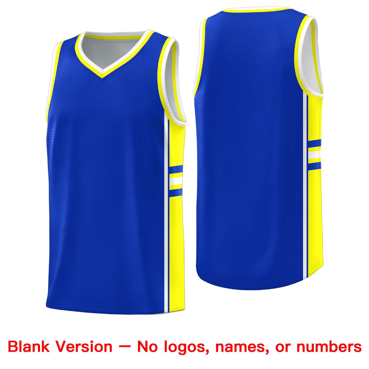 Custom Youth Basketball Jersey - Royal Fluorescent Yellow Two-Tone Classic Varsity Uniform