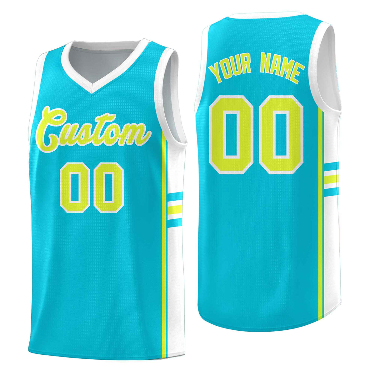 Custom Youth Basketball Jersey - Sky Blue White Personalized Varsity Two-Tone Uniform
