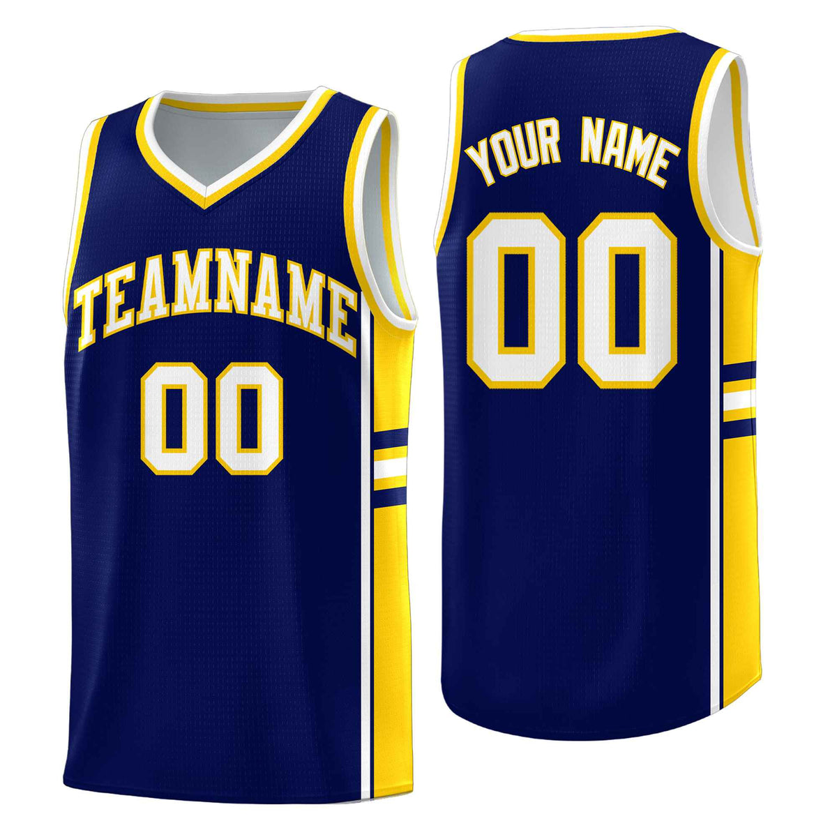 Custom Youth Basketball Jersey - Navy Gold Two-Tone Varsity Jersey Set