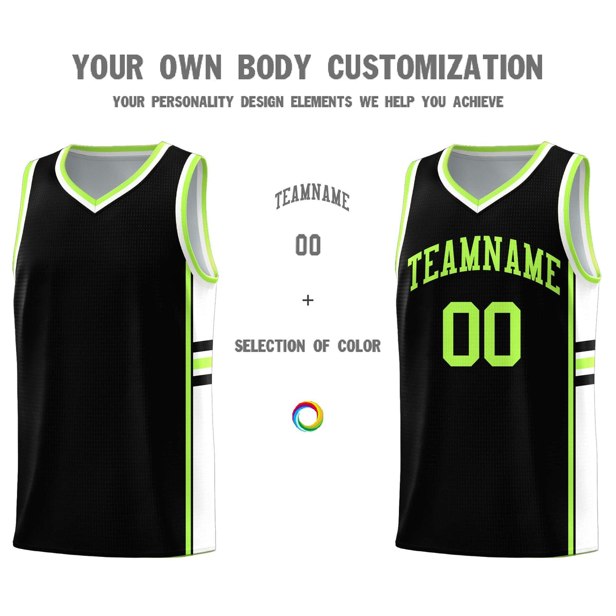 Custom Youth Basketball Jersey - Black White Two-Tone Classic Varsity Uniform