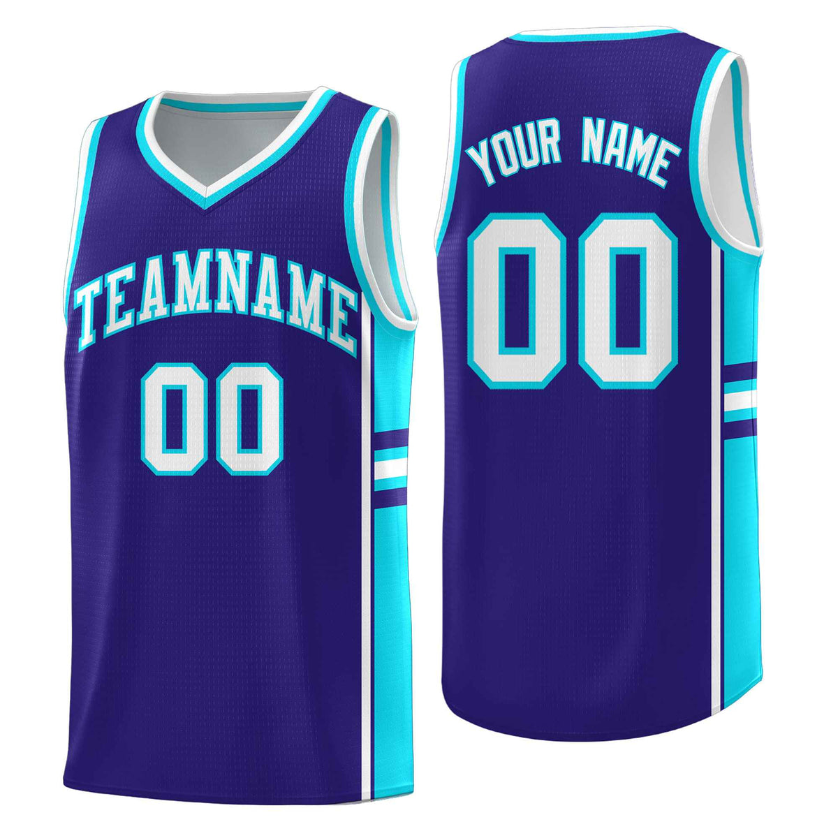 Custom Youth Basketball Jersey - Royal Sky Blue Two-Tone Varsity Jersey Set