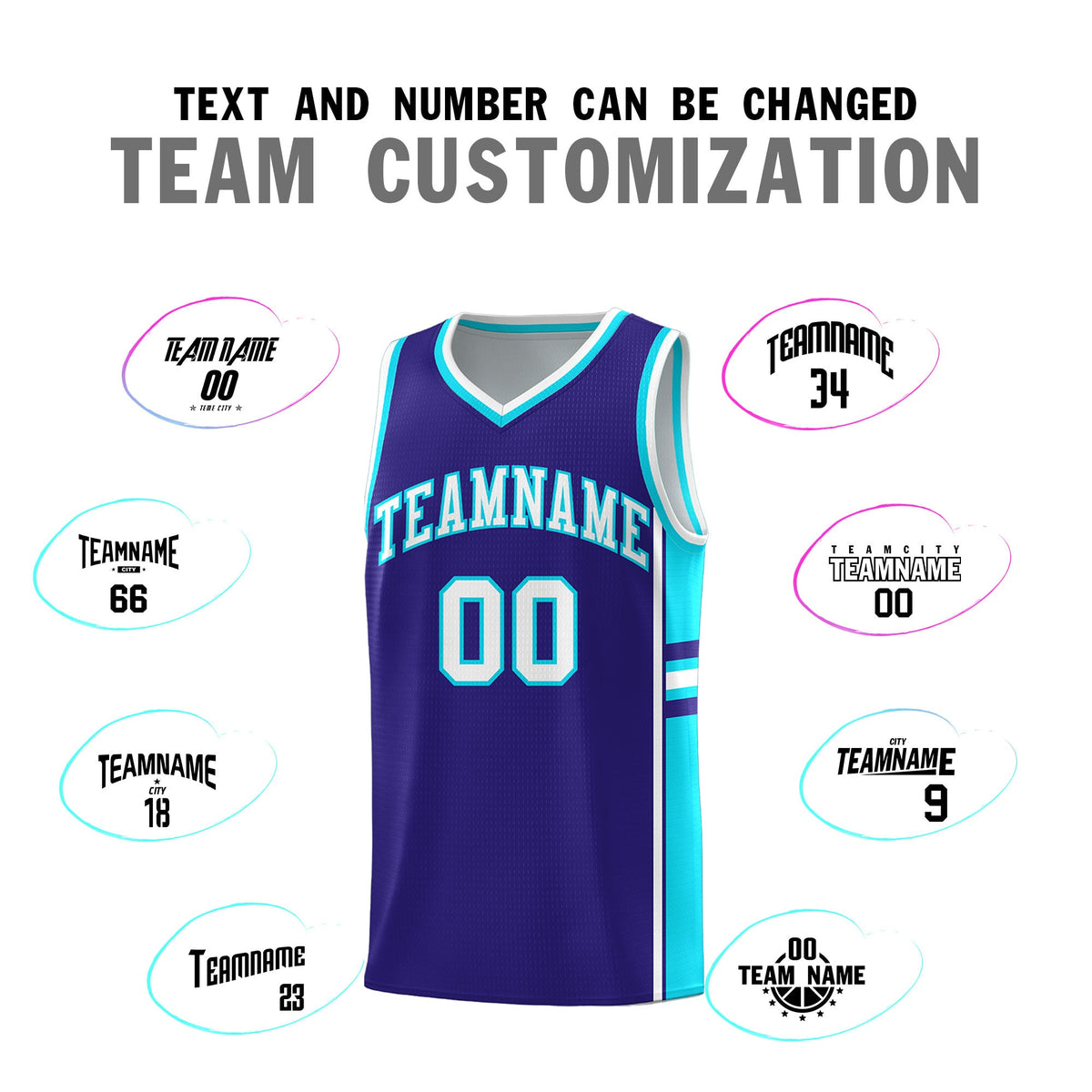 Custom Youth Basketball Jersey - Royal Sky Blue Two-Tone Varsity Jersey Set